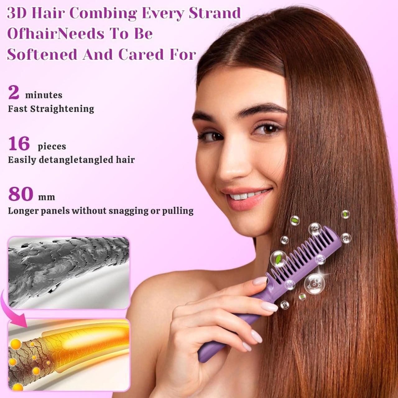 Mini Hair Straightener Cordless Rechargeable! Hot Comb.