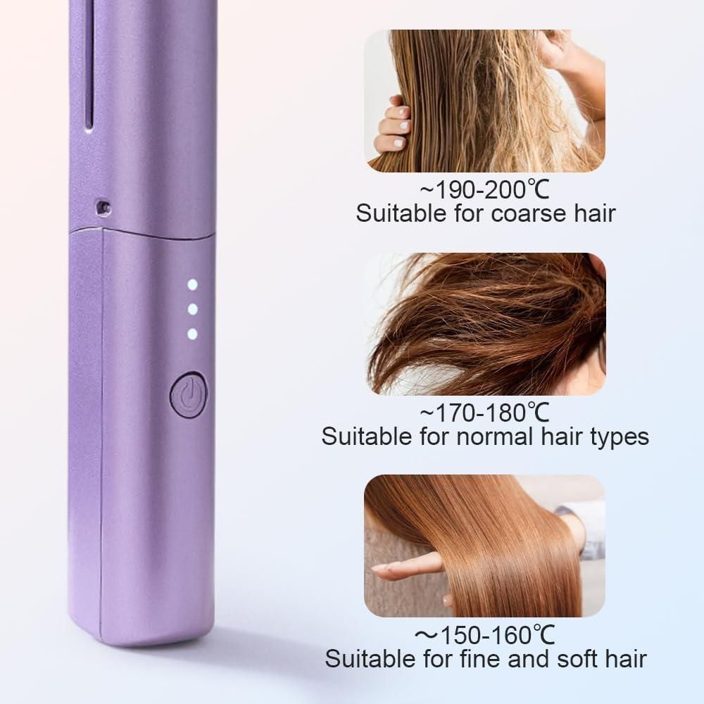 Mini Hair Straightener Cordless Rechargeable! Hot Comb.