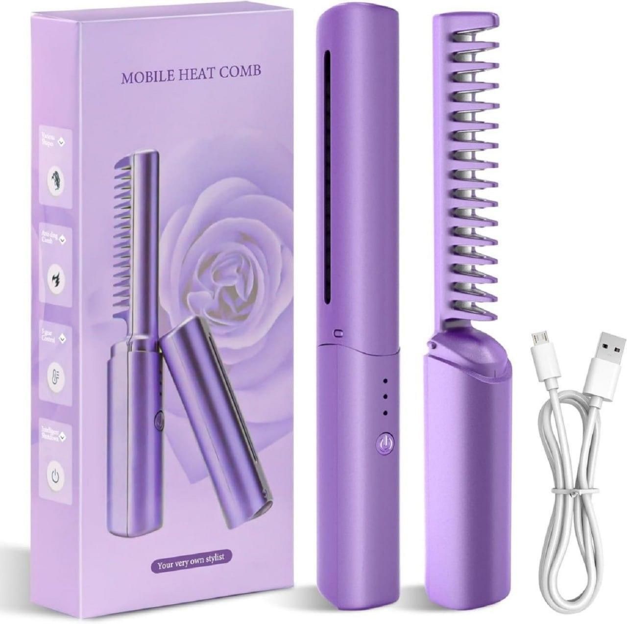 Mini Hair Straightener Cordless Rechargeable! Hot Comb.